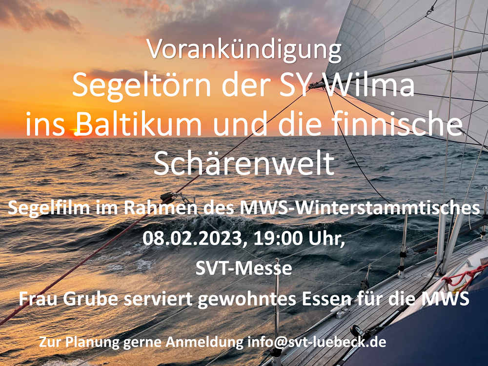 Vorankündigung Segelfilm: Mit der SY Wilma ins Baltikum und die finnische Schärenwelt