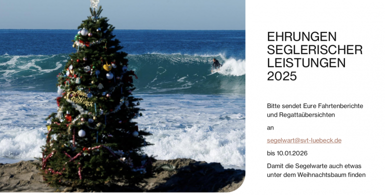 Ehrungen der seglerischen Leistungen unter dem Stander des SVT 2025